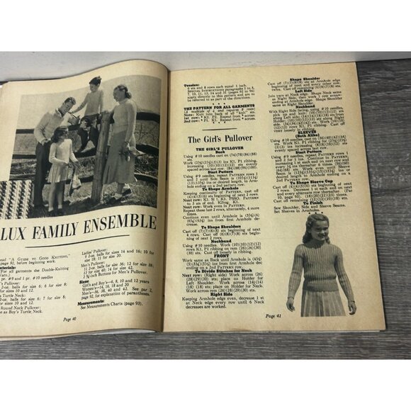 New Lux Knitting Book 1952 Edition Paperback Pattern Booklet - Picture 4 of 5